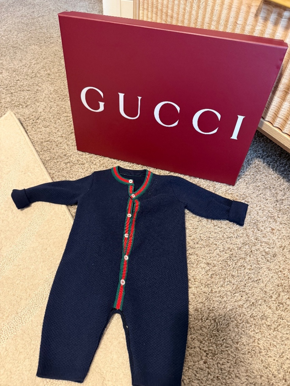Newborn Gucci onesie with box